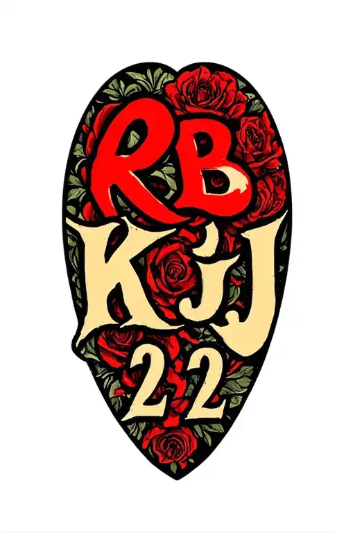 "RB KJ 22" "RB KJ 22" "RB KJ 22" anti-suicide semi colon incorporated within the design tattoo design idea
