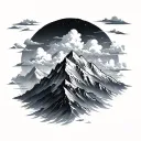 mountain clouds tattoo design idea