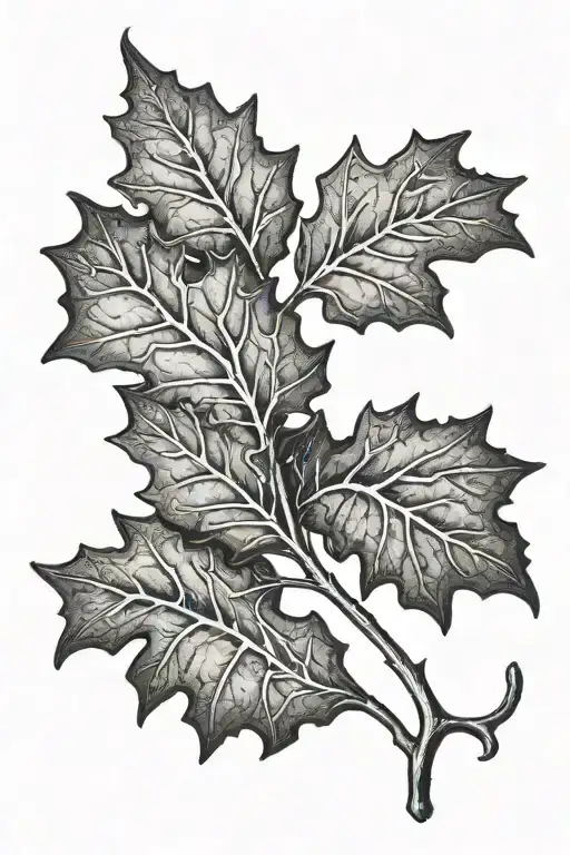 oak leaf tattoo design idea