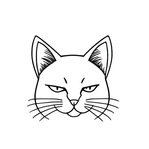 Black cat with two heads tattoo design idea