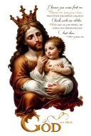 baby jesus with a crown and chosen baby me and laying beside each other saying god which was our first word tattoo design idea