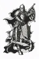 crusader knight tattoo design idea