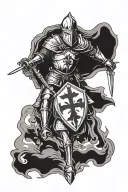 crusader knight tattoo design idea