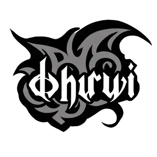 dhruvi name in secret tattoo design idea