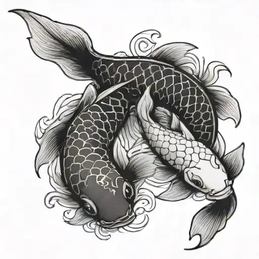 koi fish yin yang tattoo design idea