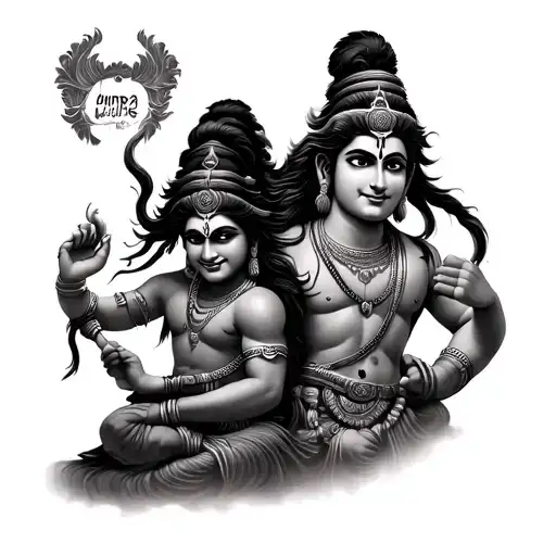 mahadev and hanuman tattoo tattoo design idea