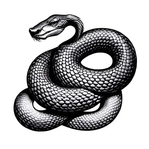 snake in shape of virgo symbol tattoo design idea