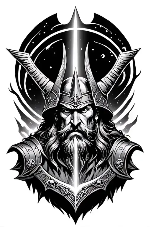 Heimdall guarding the bifrost tattoo design idea