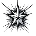 exploding star fade away tattoo design idea