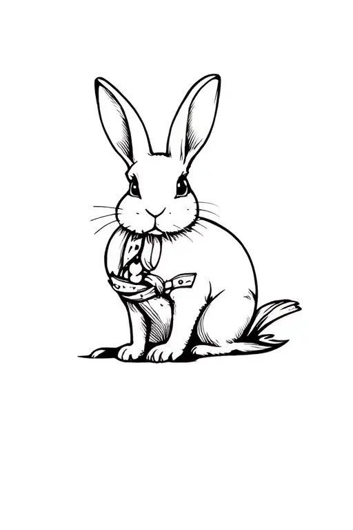 rabbit sailor jerry style tattoo design idea