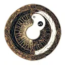 Celtic Ying Yang Radiating Darkness Portal tattoo design idea