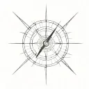 minimal, simplest, clock compass tattoo design idea