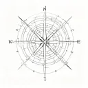 minimal, simplest, clock compass tattoo design idea