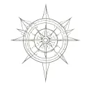 minimal, simplest, clock compass tattoo design idea