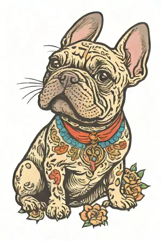 french bulldog tattoo design idea