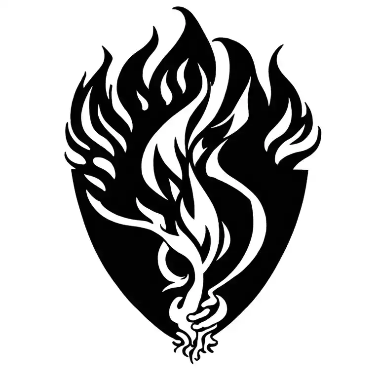 Crest of Hestia holding a burning flame tattoo design idea