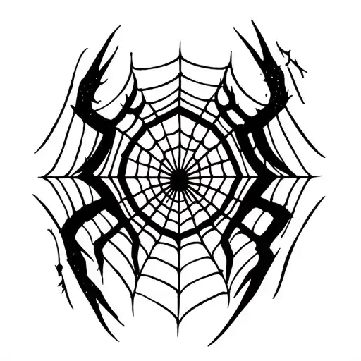 spider web on the knee tattoo design idea