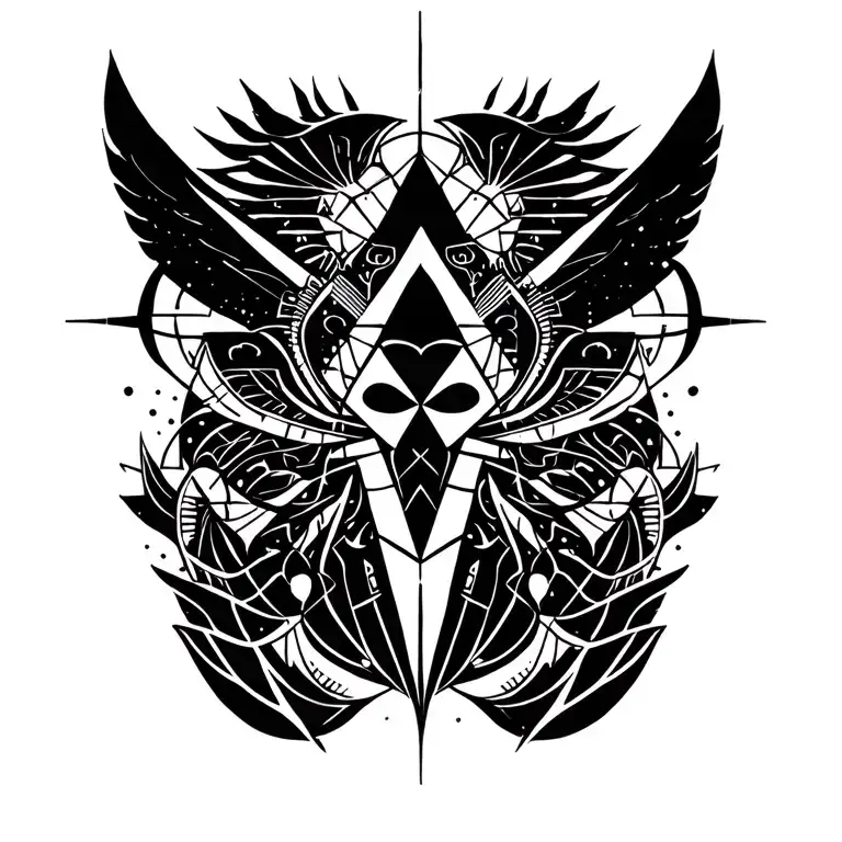 spacetime, love and eternity and use egyptian gods,  burning man and madmax like  tattoo design idea