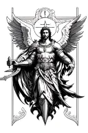 archangel Michael with armour tattoo design idea
