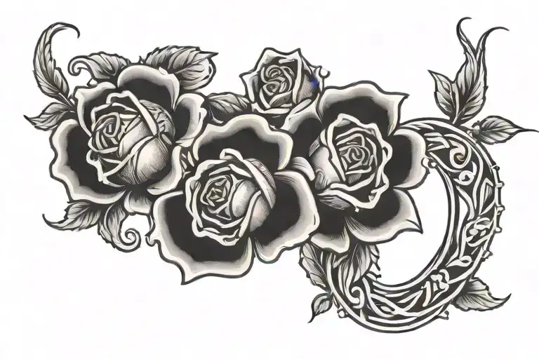 Ivory With rose intertwined tattoo design idea