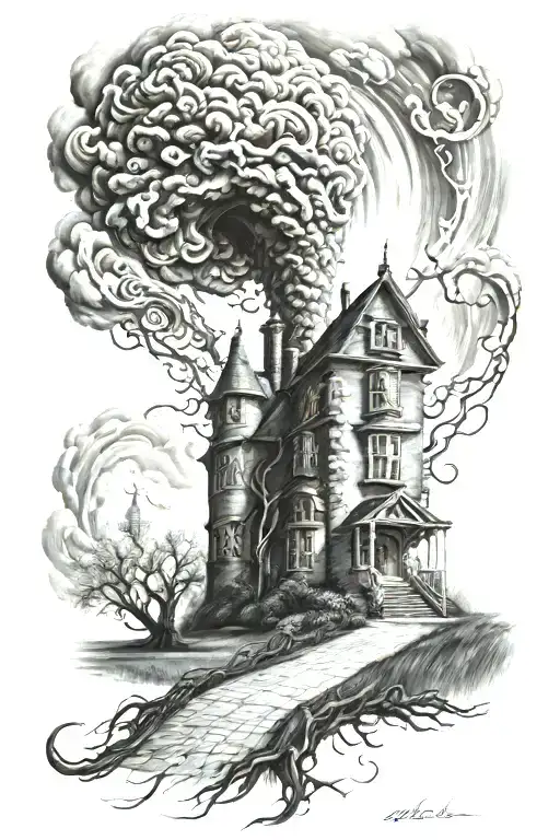 wizard of oz tornado tattoo tattoo design idea