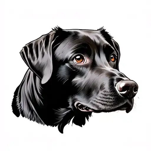 black lab dog breed tattoo design idea