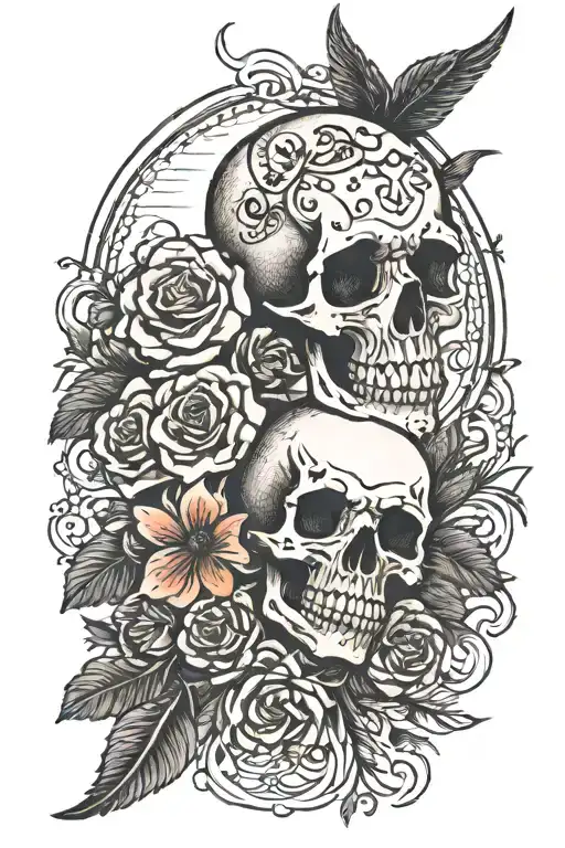 a tatoo about life and death, and the uncertaint fo those who died and the ones still alive alives tattoo design idea