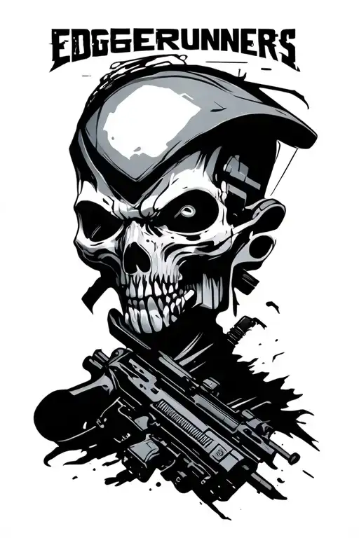 cyberpunk edgerunners logo tattoo design idea