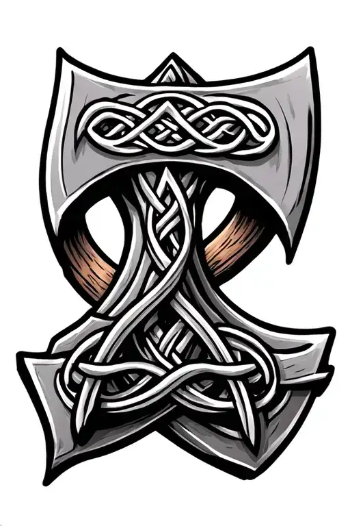 Celtic axe tattoo design idea