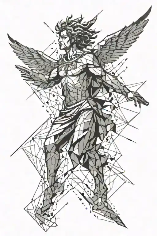 Icarus falling from the sky tattoo design idea