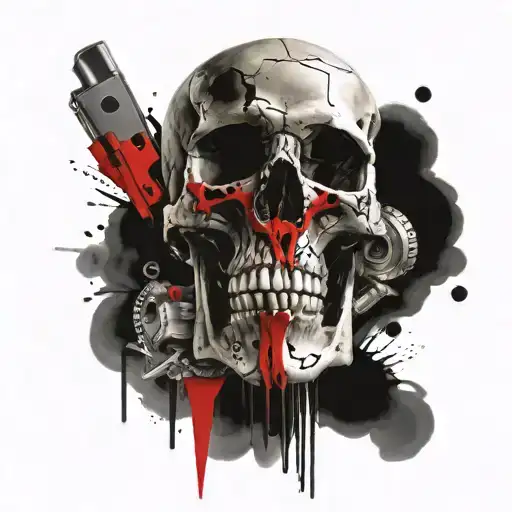 skull lighter tattoo design idea