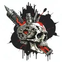 skull lighter tattoo design idea