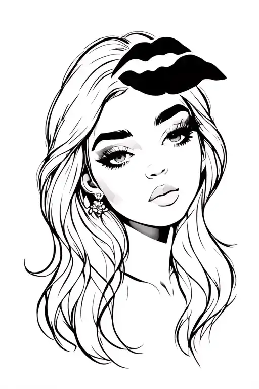 Marisa with a kiss mark tattoo design idea