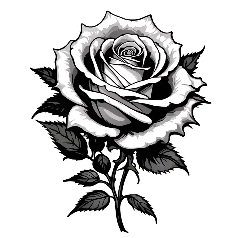 rose intertwined tattoo design idea