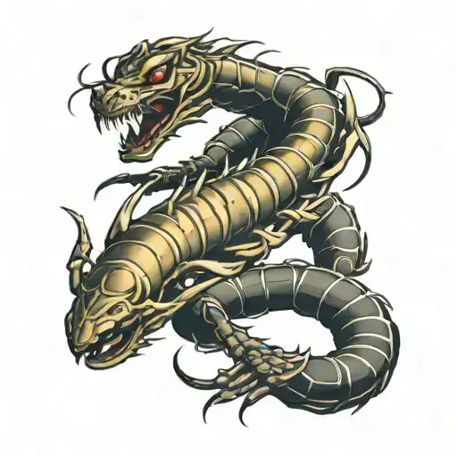 full minimal sleeve of scorpions sting starting from the back wrapping right arm until wrist tattoo design idea