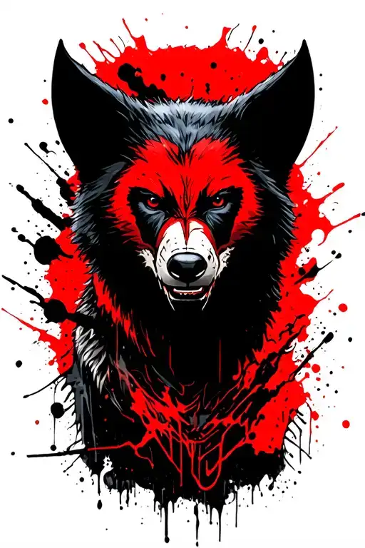 wolverine animal surrounded tattoo design idea