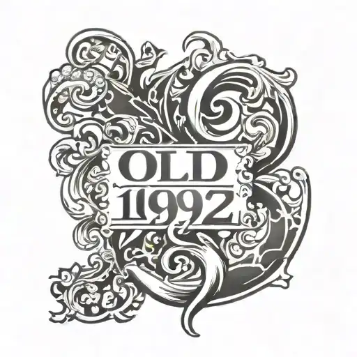 1992 old English font tattoo design idea