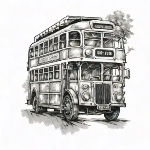 trolley bus tattoo design idea