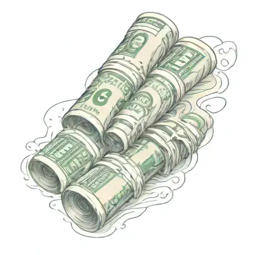 a roll of money tattoo design idea
