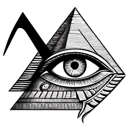 eye of horus in front of pyramid tattoo design idea