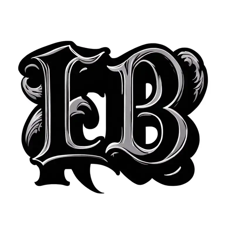 arrange letters I E B in a realistic style tattoo design idea