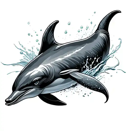 dolphin leaping tattoo design idea