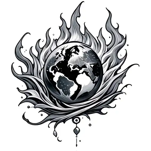 air earth fire and water tattoo design idea
