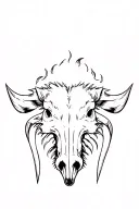 wild boar with tusks skull with tusks tattoo design idea