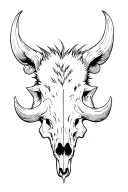 wild boar with tusks skull with tusks tattoo design idea