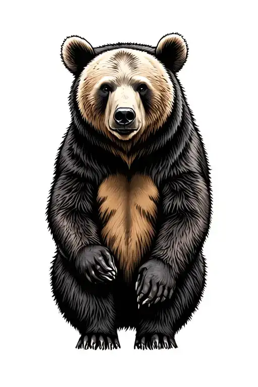 bear wilderness tattoo design idea