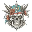 skull with liberty spikes   tattoo design idea