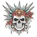 skull with liberty spikes   tattoo design idea
