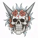 skull with liberty spikes   tattoo design idea