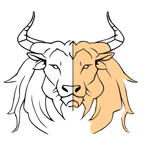 half Leo lion half Taurus bull tattoo design idea